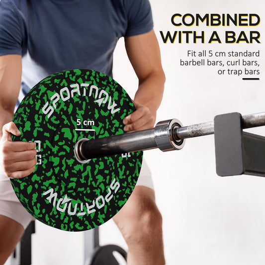 Olympic Weight Plates Set, Solid Rubber Bumper Plates Weights Discs with 2"/5cm Holes, for Home Gym Weight Lifting Strength Training, 2 x 10kg