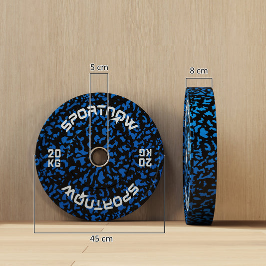 Olympic Weight Plates Set, Solid Rubber Bumper Plates Weights Discs with 2"/5cm Holes, for Home Gym Weight Lifting Strength Training, 2 x 20kg