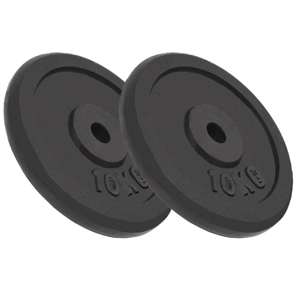 NNEVL Weight Plates 2 pcs 2x10 kg Cast Iron