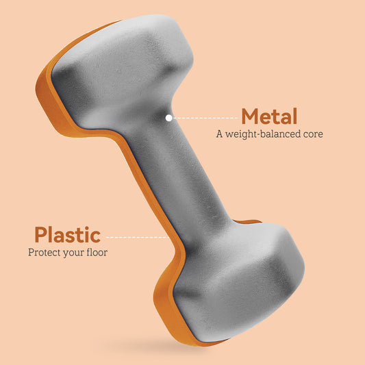 2 x 1.5kg Hexagonal Dumbbells Weights Set with Non-Slip Grip for Home Gym Workout, Orange