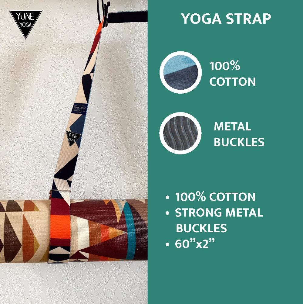 Gemini Yoga Strap – White Stretching Strap w/ Metal Buckles | Yune Yoga