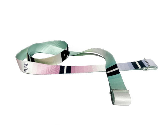 Helena Yoga Strap – Rainbow Stretching Strap w/ Metal Buckles | Yune Yoga