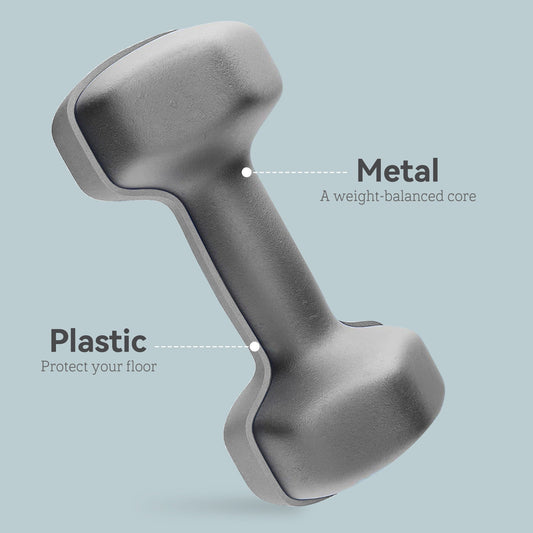 2 x 6kg Hexagonal Dumbbells Weights Set with Non-Slip Grip for Home Gym Workout, Grey