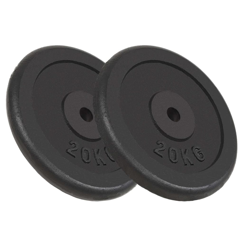 NNEVL Weight Plates 2 pcs 2x20 kg Cast Iron