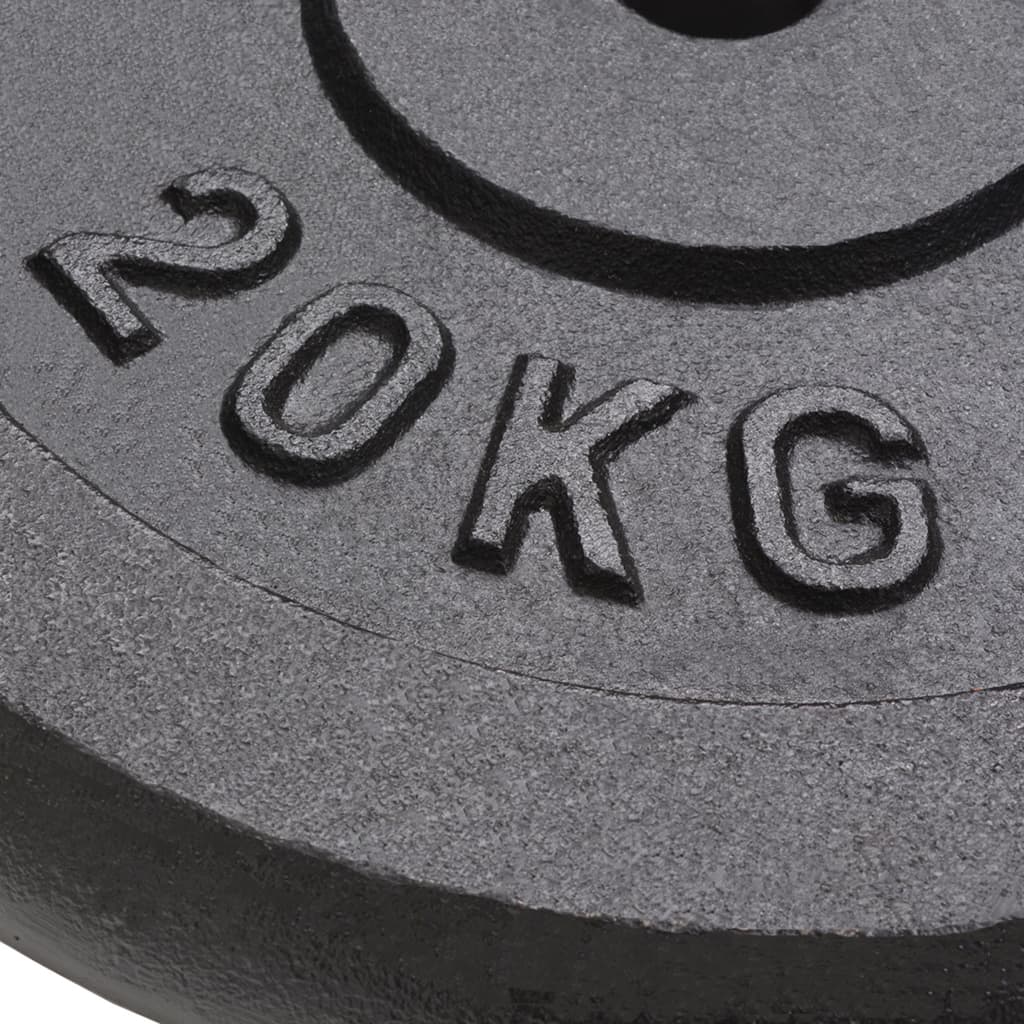 NNEVL Weight Plates 2 pcs 2x20 kg Cast Iron