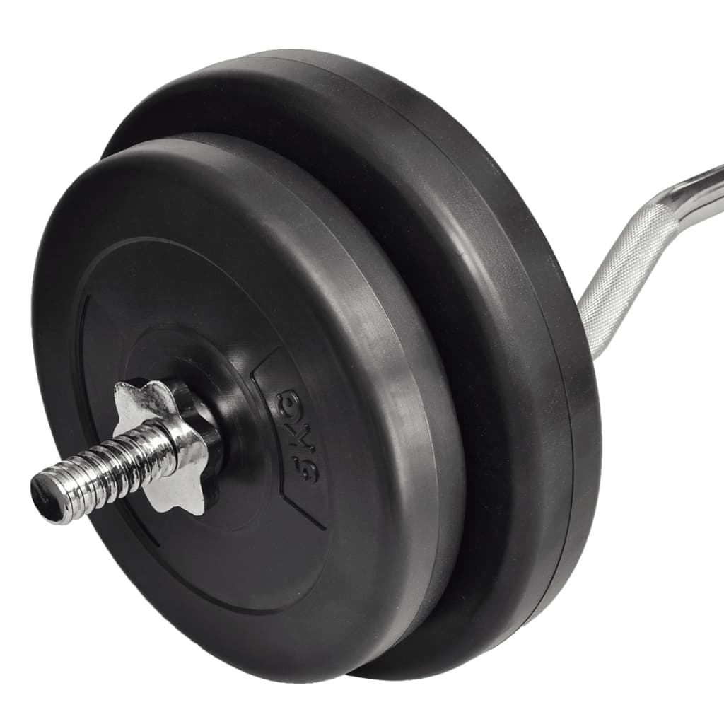 NNEVL Curl Bar with Weights 30 kg