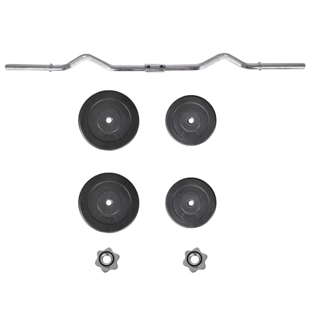 NNEVL Curl Bar with Weights 30 kg