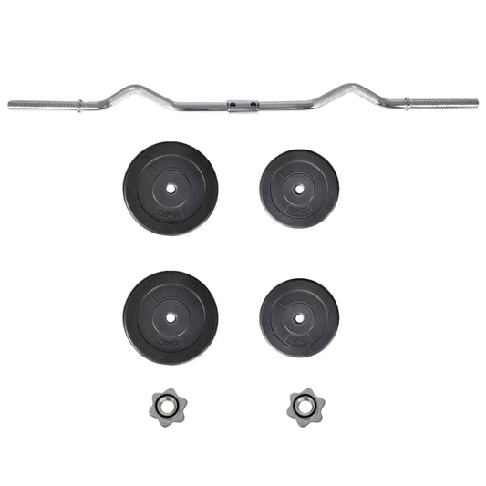 NNEVL Curl Bar with Weights 30 kg