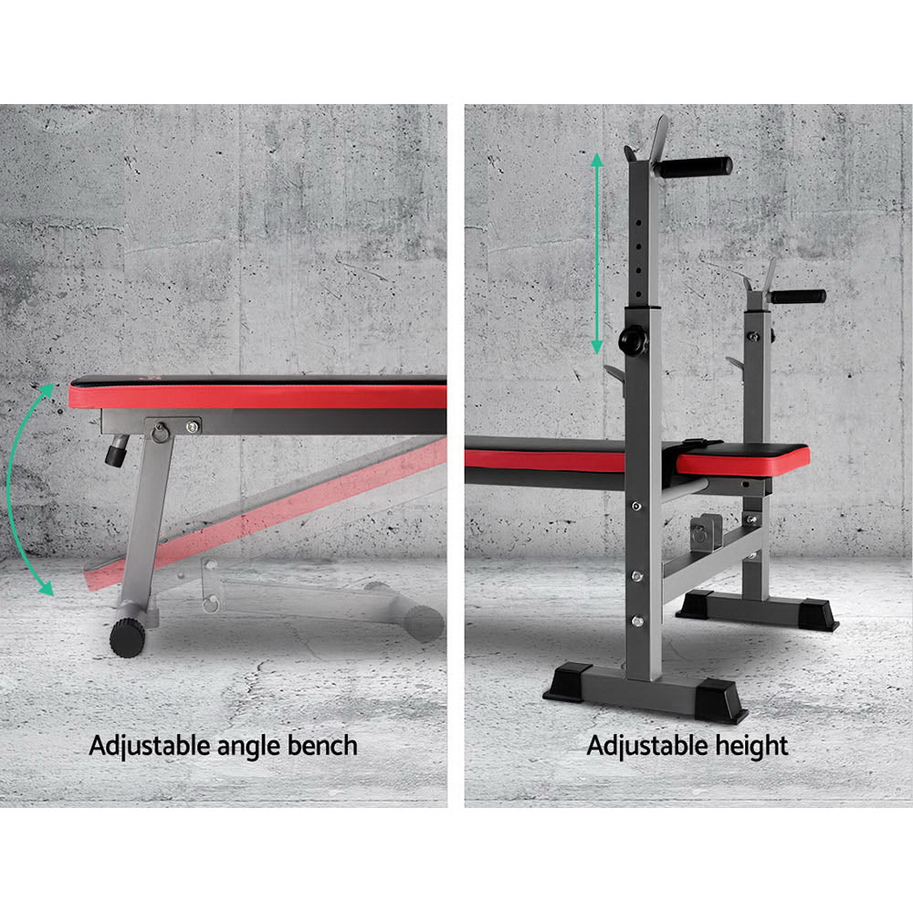 NNEDSZ Multi-Station Weight Bench Press Weights Equipment Fitness Home Gym Red