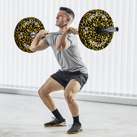 Olympic Weight Plates Set, Solid Rubber Bumper Plates Weights Discs with 2"/5cm Holes, for Home Gym Weight Lifting Strength Training, 2 x 15kg