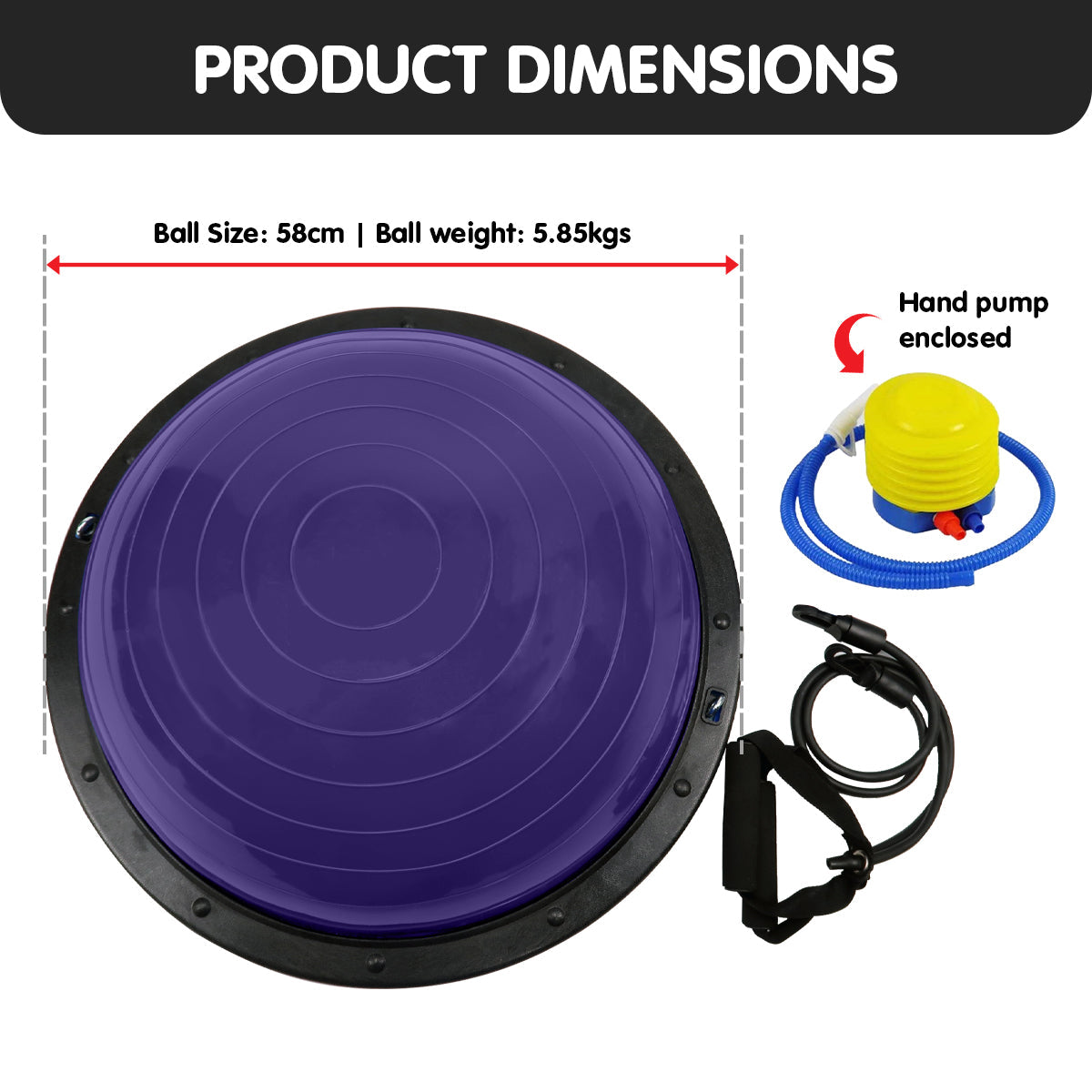 NNEDSZ Fitness Yoga Ball Home Gym Workout Balance Trainer Purple