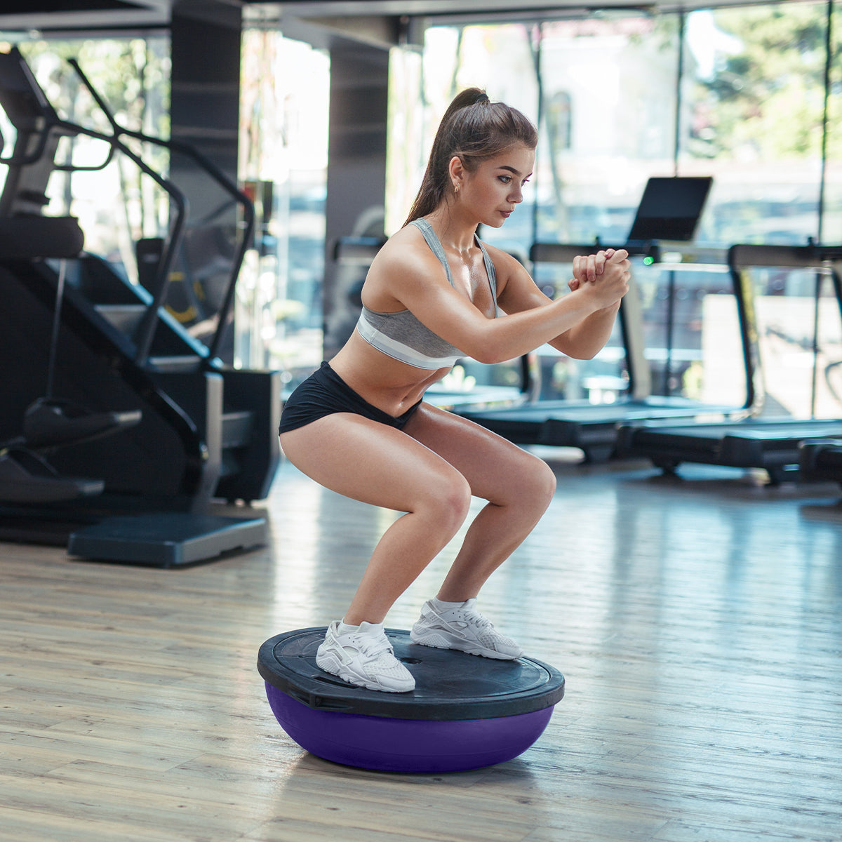 NNEDSZ Fitness Yoga Ball Home Gym Workout Balance Trainer Purple