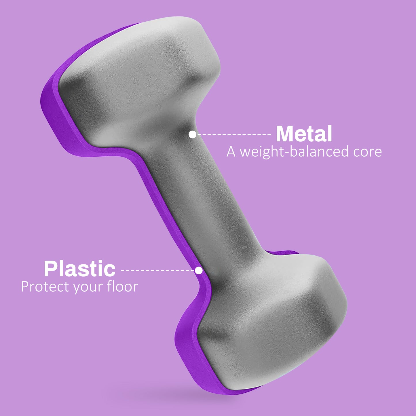2 x 4kg Hexagonal Dumbbells Weights Set with Non-Slip Grip for Home Gym Workout in Purple by SPORTNOW