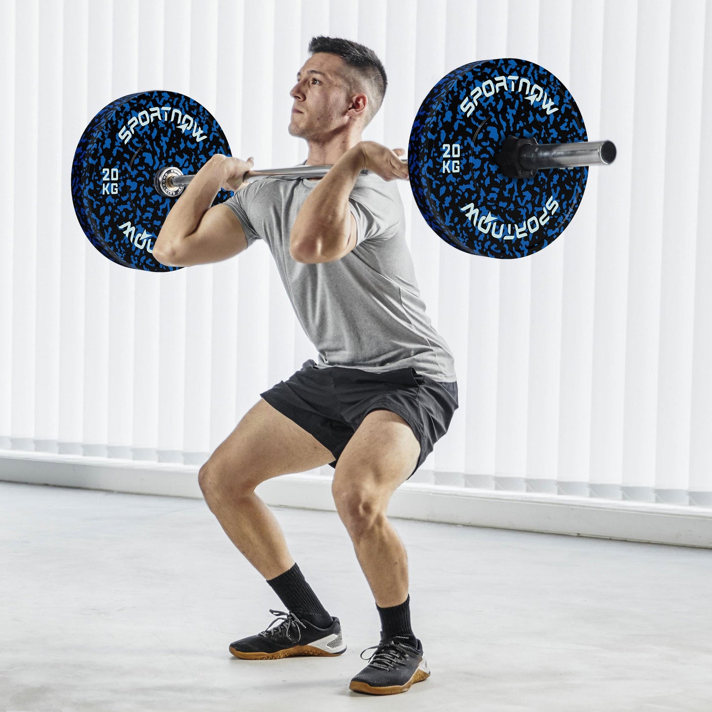 Olympic Weight Plates Set, Solid Rubber Bumper Plates Weights Discs with 2"/5cm Holes, for Home Gym Weight Lifting Strength Training, 2 x 20kg