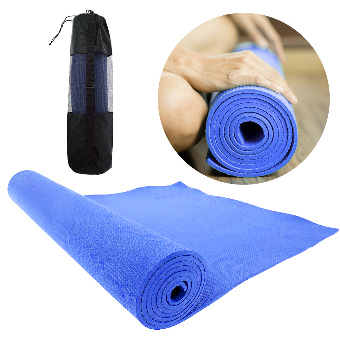 Yoga mat, with gift bag, 3 colors - blue