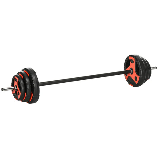 20kg Barbell Weights Set, Adjustable Weight Set, Free Body Pump Bar and Weights, Weight Lifting Strength Training Equipment for Home Gym Exercise by SPORTNOW