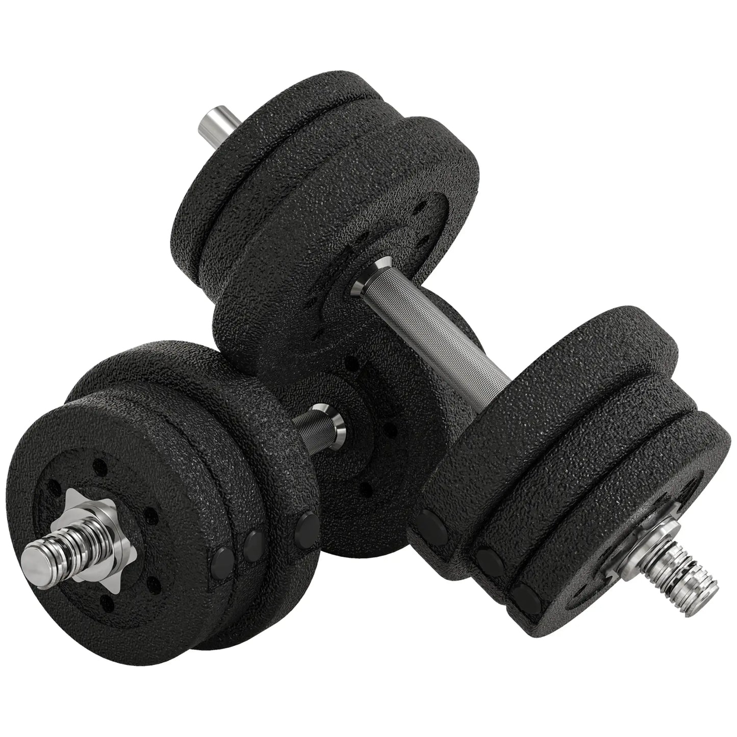 25KG Adjustable Weights Dumbbells Set, Dumbbell Hand Weights for Home Office Gym Body Fitness Lifting Training, Black by HOMCOM