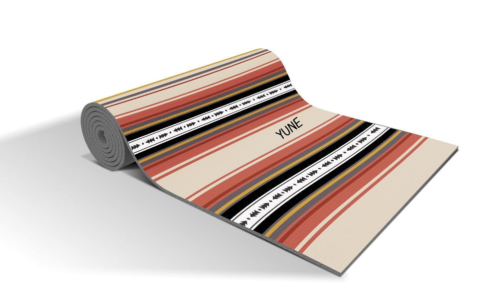 Yoga Mat | 6mm Thick | Striped | Non-Slip | Eco Friendly | Yune Yoga | Dion