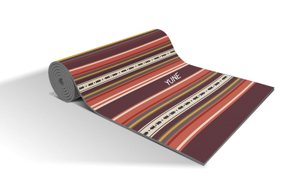 Yoga Mat | 6mm Thick | Striped | Non-Slip | Eco Friendly | Yune Yoga | Kim